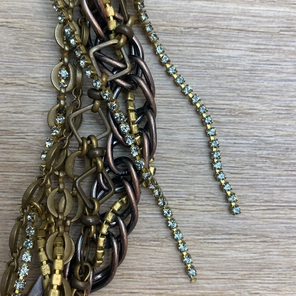 Rare* Rodrigo‎ Otazu Chain Fringe Statement Necklace Glam Goth Grunge Rock